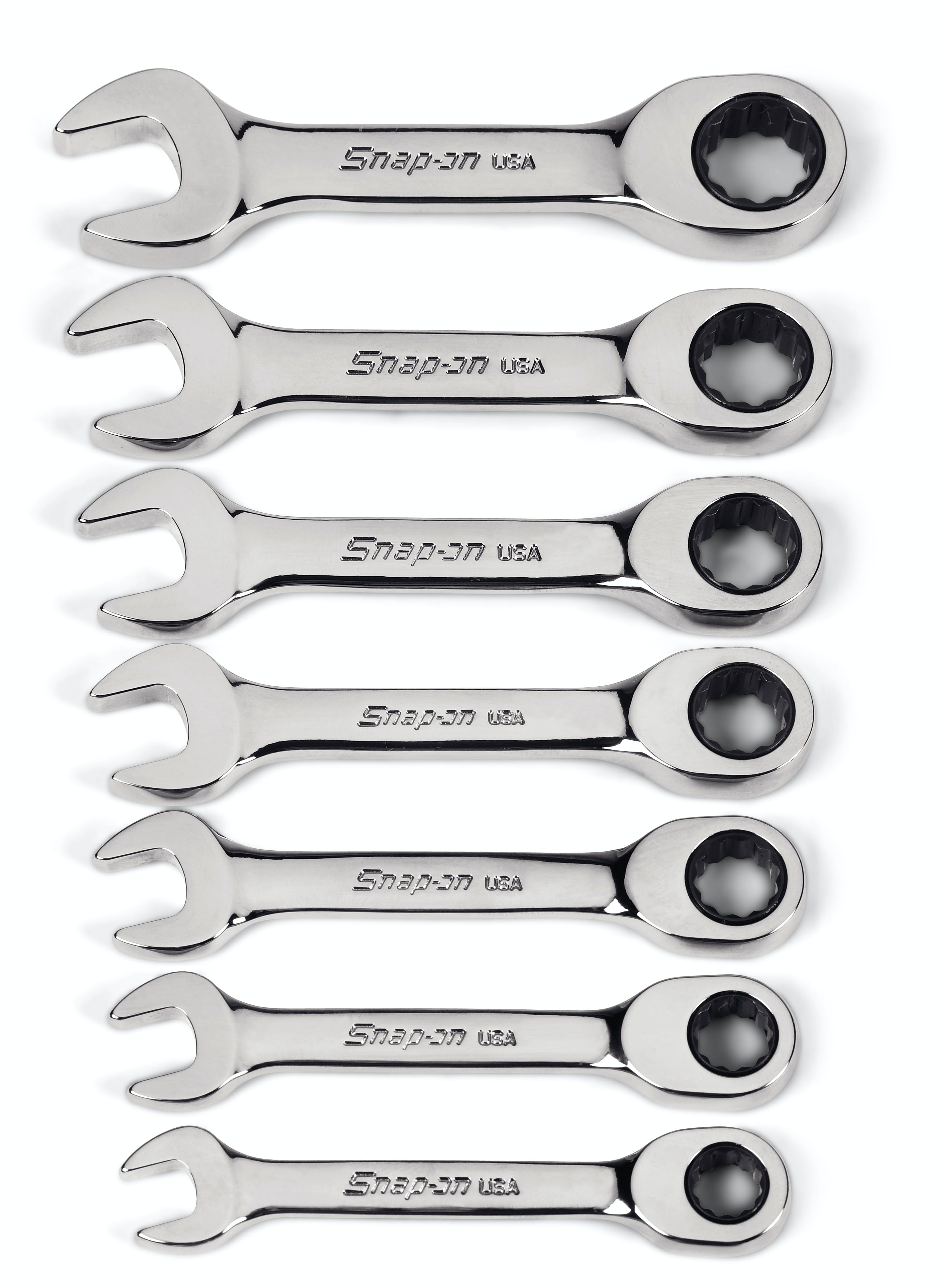 7 pc 12-Point Metric Flank Drive® 0° Offset Short Ratcheting Combination Wrench Set | OXKRM707 7 pc 12-Point Metric Flank Drive® 0° Offset Short Ratcheting Combination Wrench Set | OXKRM707